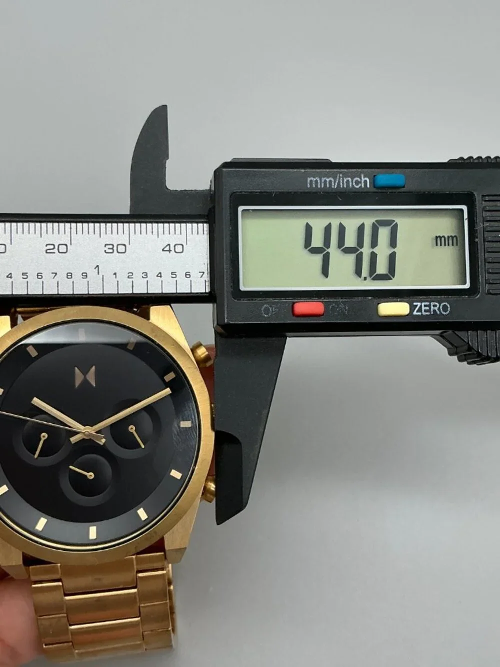 MVMT Element Atomic Gold Mens Watch 44mm Chronograph Gold Tone 7.5